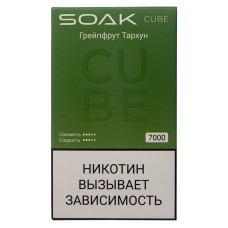 Вейп SOAK CUBE White 7000 Grapefruit Estragon Грейпфрут Тархун Одноразовый