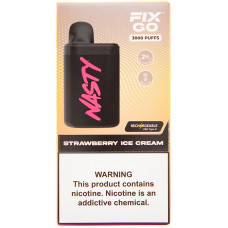 Вейп Nasty Fix Go 3000 тяг Strawberry Ice Cream 2% 500 mAh Одноразовый