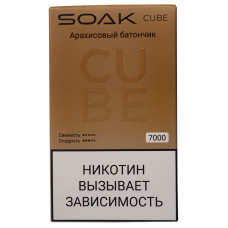 Вейп SOAK CUBE White 7000 Peanut bar Арахисовый батончик Одноразовый