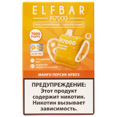 Вейп Elf Bar Pi 7000 тяг Манго Персик Арбуз 20 мг 500 mAh Одноразовый